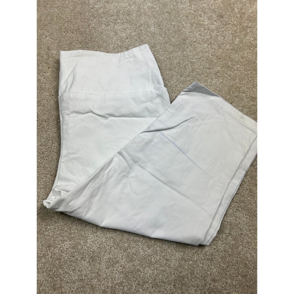 Hybrid & Company‎ Women's White Pull-On Pants L High Rise Capri Stretch